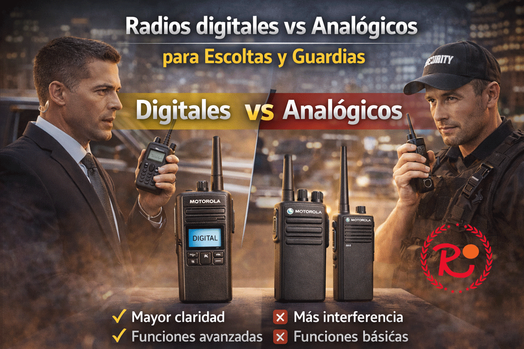 Radios digitales vs analógicos para escoltas y guardias