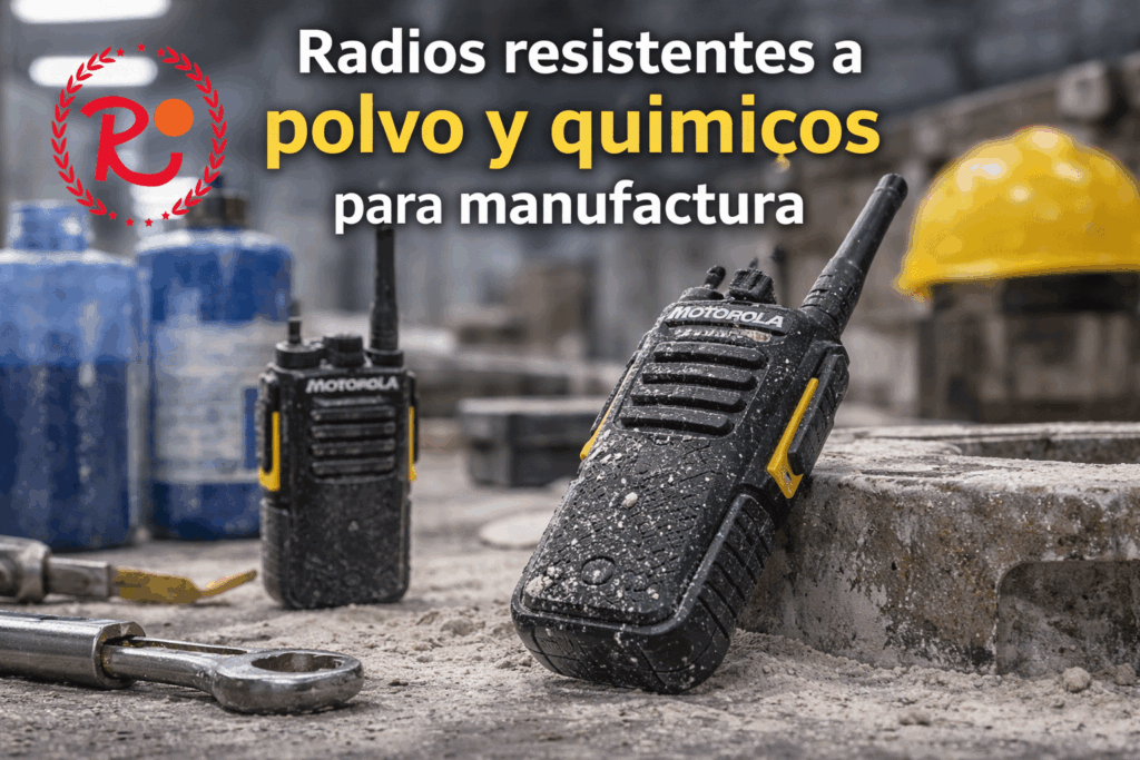 Radios resistentes a polvo y químicos para manufactura
